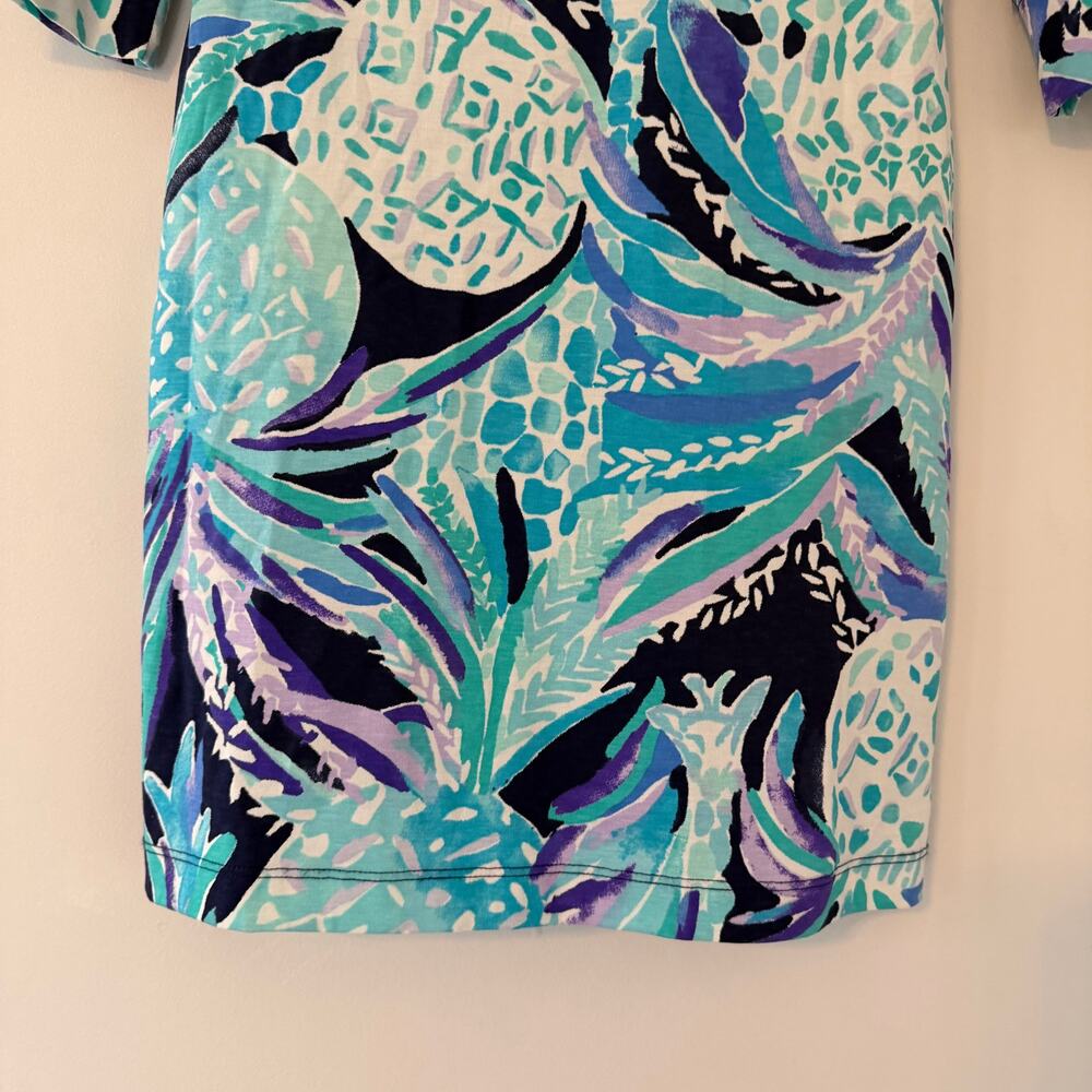 Lilly Pulitzer 100% Pima Cotton Tropical Floral Print Bodycon Dress Size XXS - Picture 2 of 10